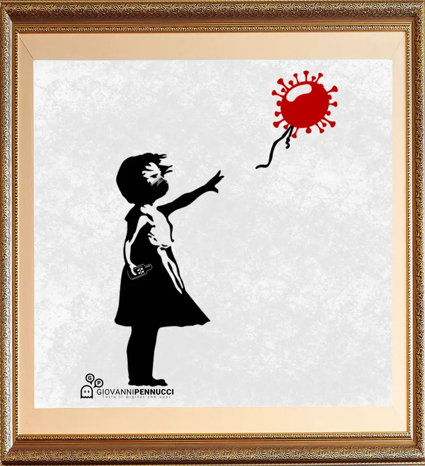 La ragazza che allontana il palloncino 🎈: Girl with Balloon di Banksy rivisitato in chiave Covid-19