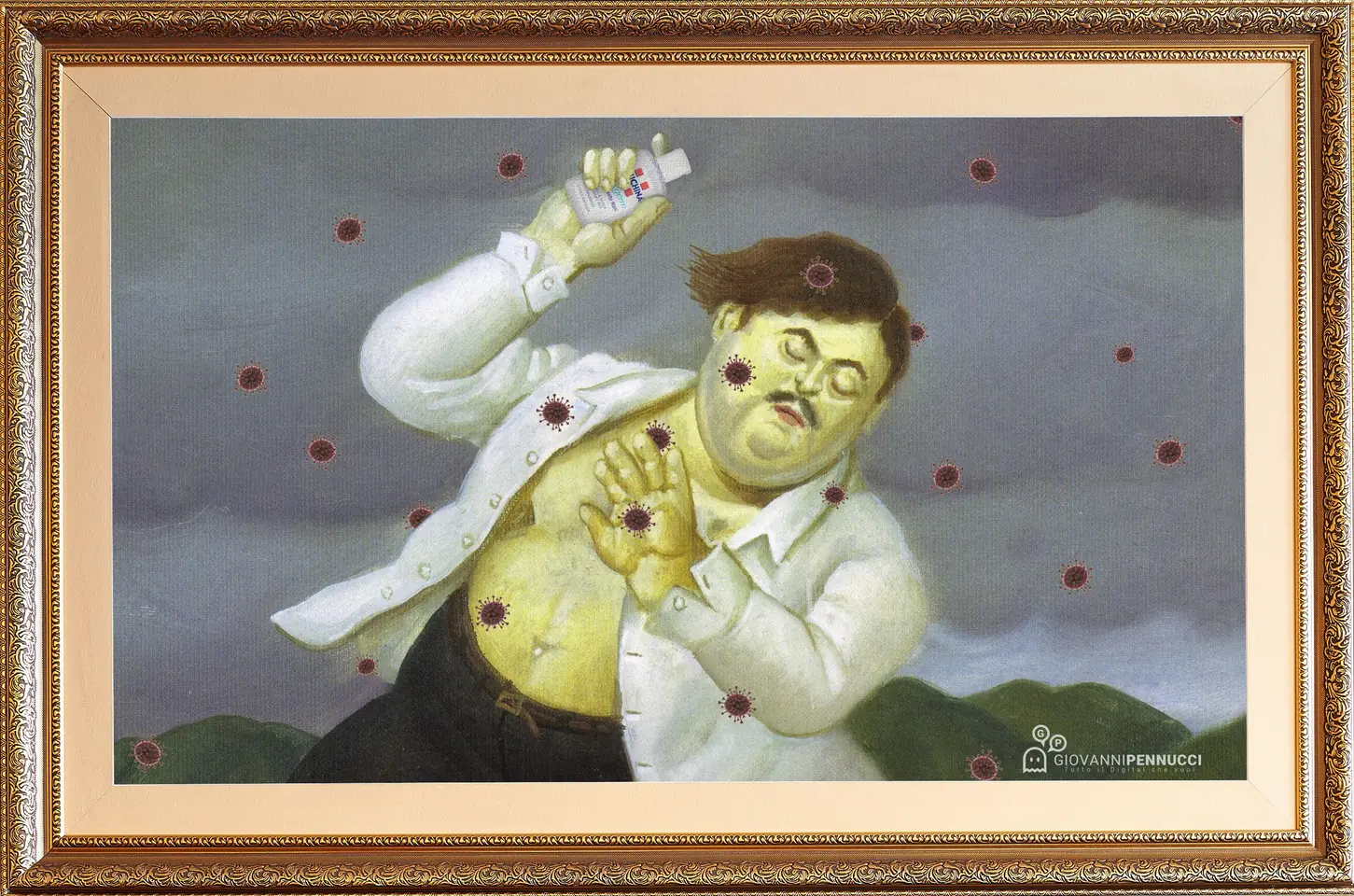 La morte (per Coronavirus) di Pablo Escobar: La morte di Pablo Escobar di Fernando Botero rivisitato in chiave Covid-19