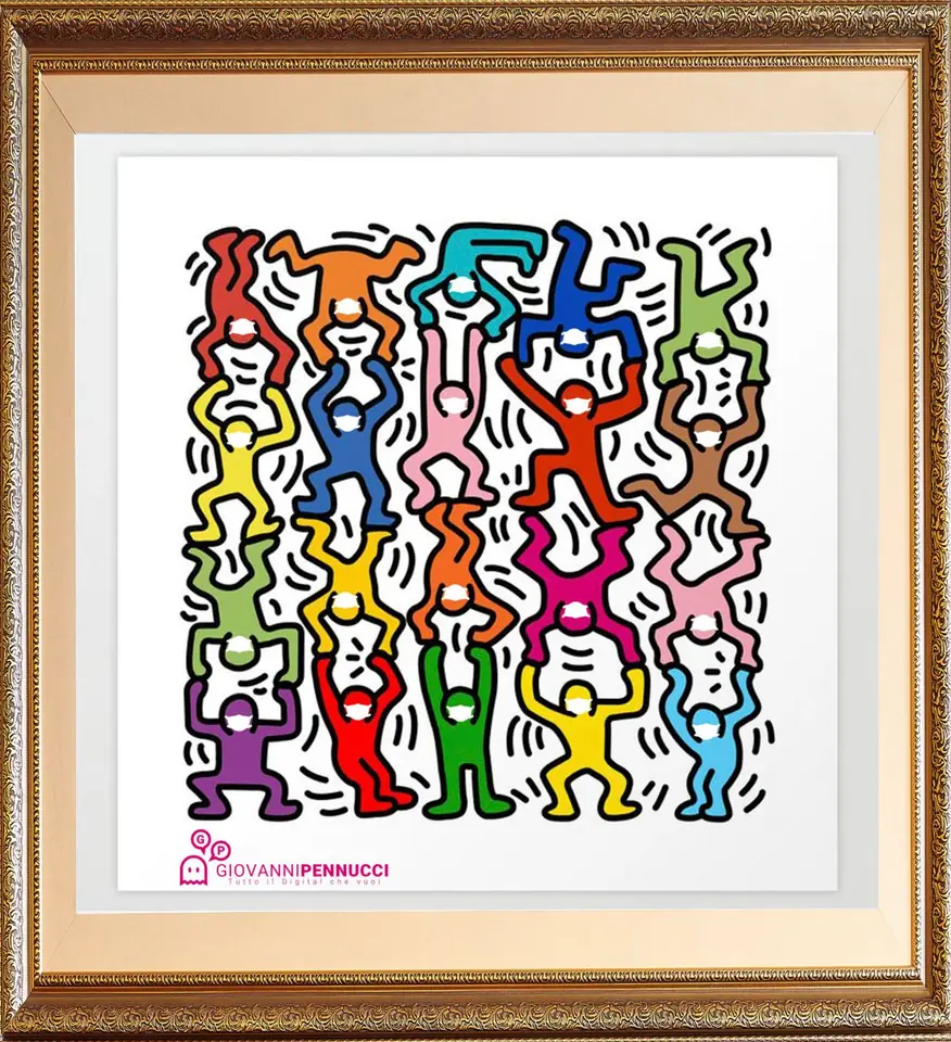 Acrobati (dal 3 maggio [forse]): Acrobati di Keith Haring rivisitato in chiave Covid-19