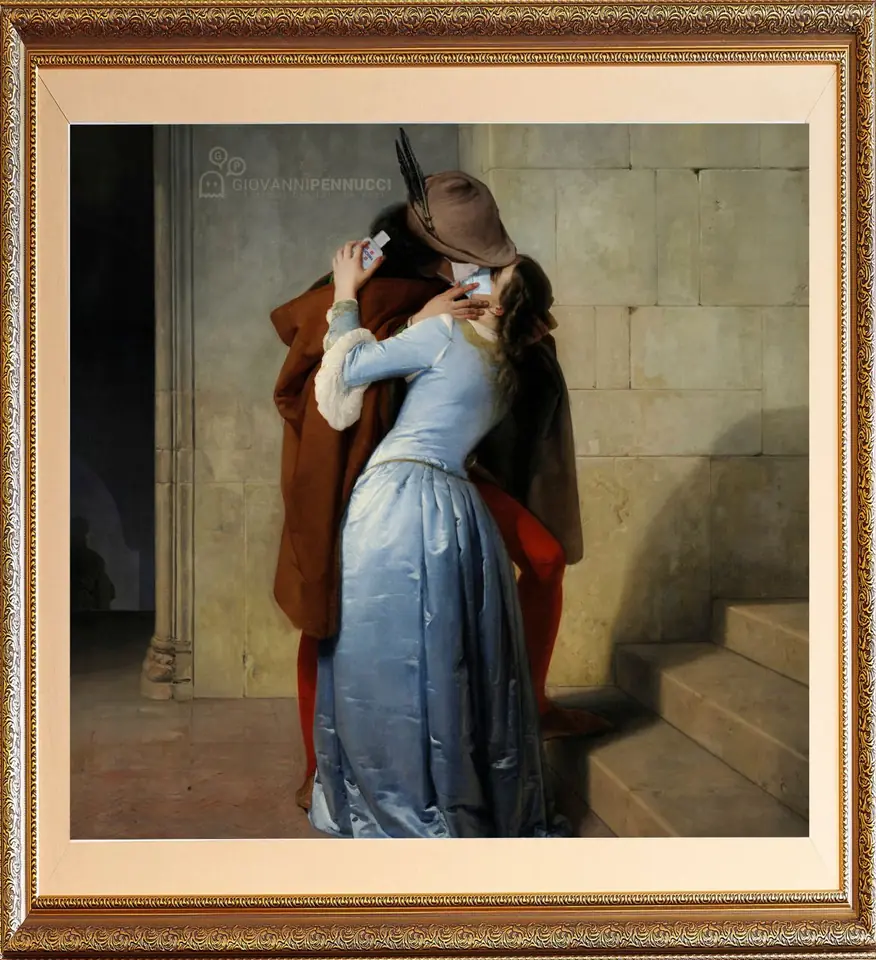 Il bacio (clandestino): Il bacio di Francesco Hayez rivisitato in chiave Covid-19