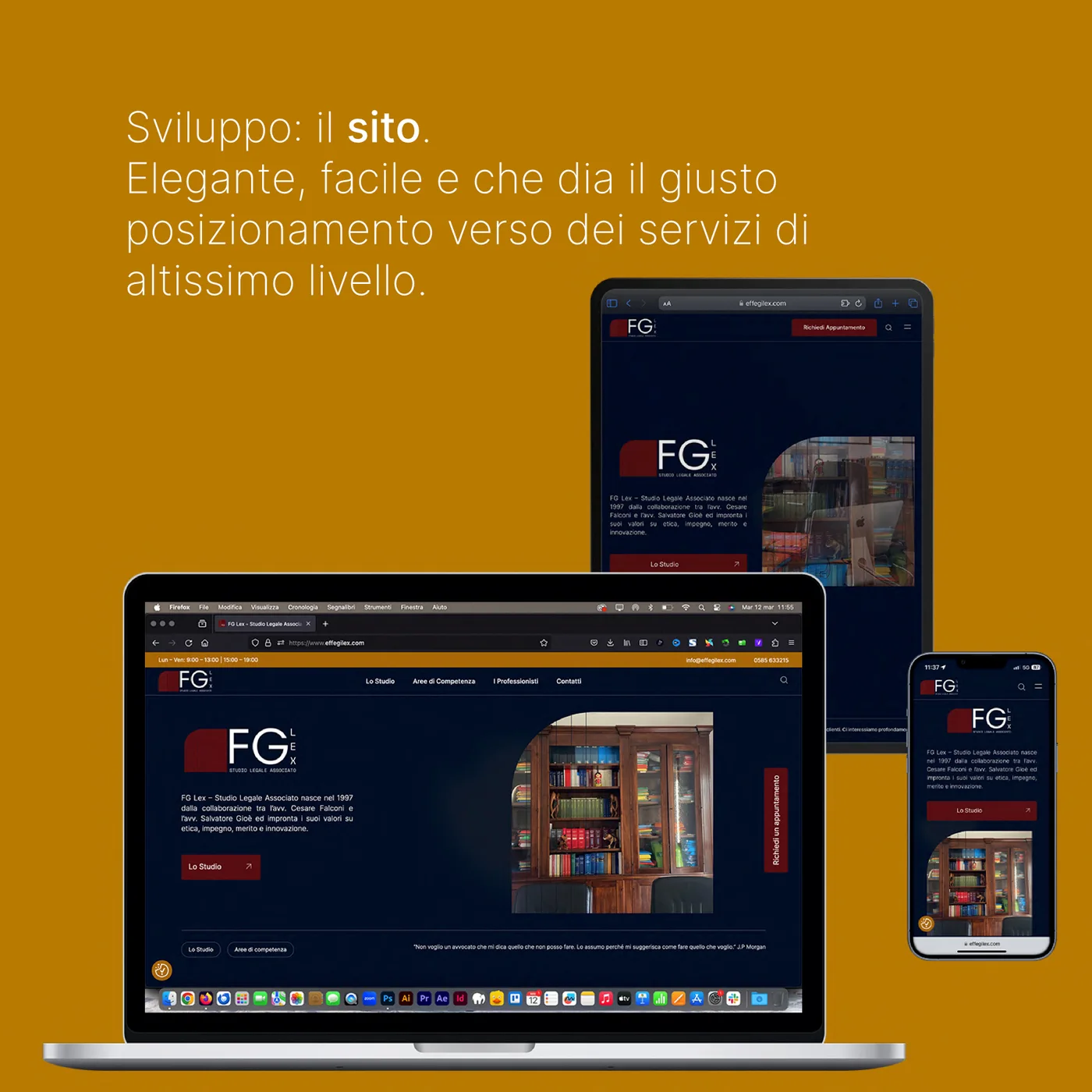 Il sito di FG Lex su desktop, tablet e smartphone
