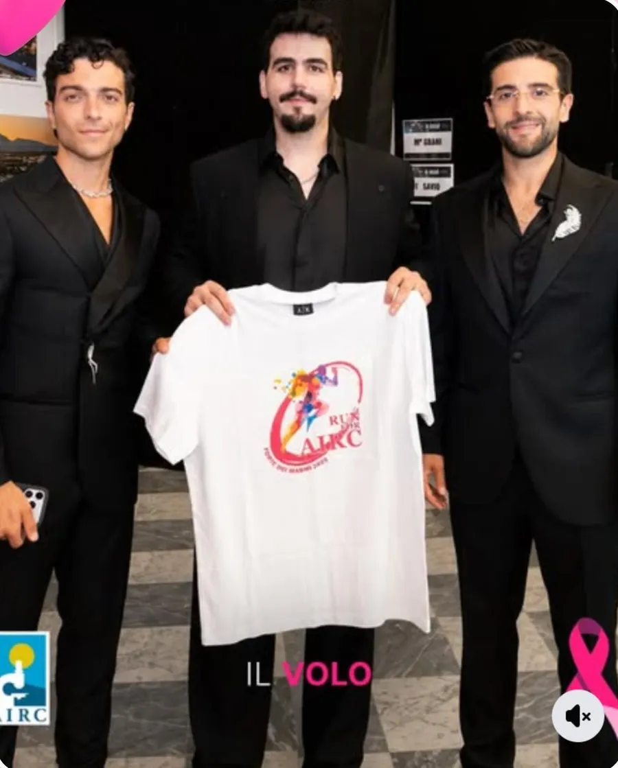 Il Volo con la maglia della Run for AIRC 2026